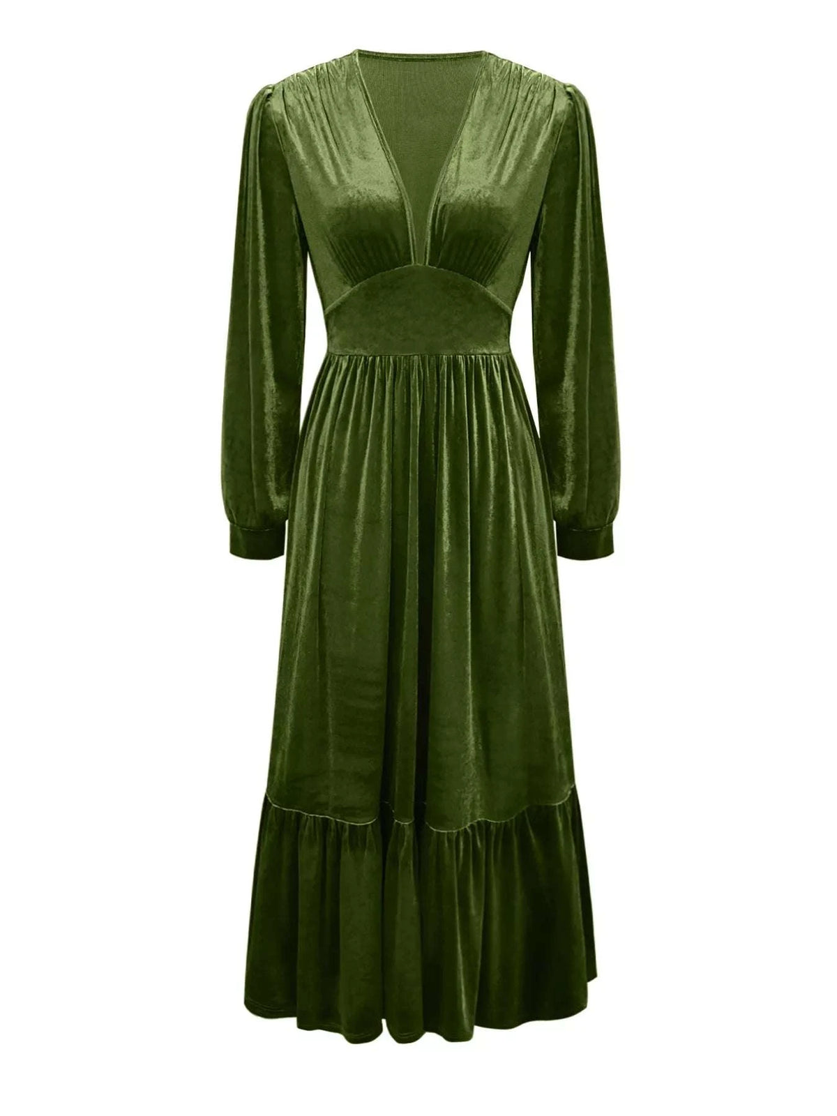 Ruffled Hem Long Sleeve Dress WESTCLOSET