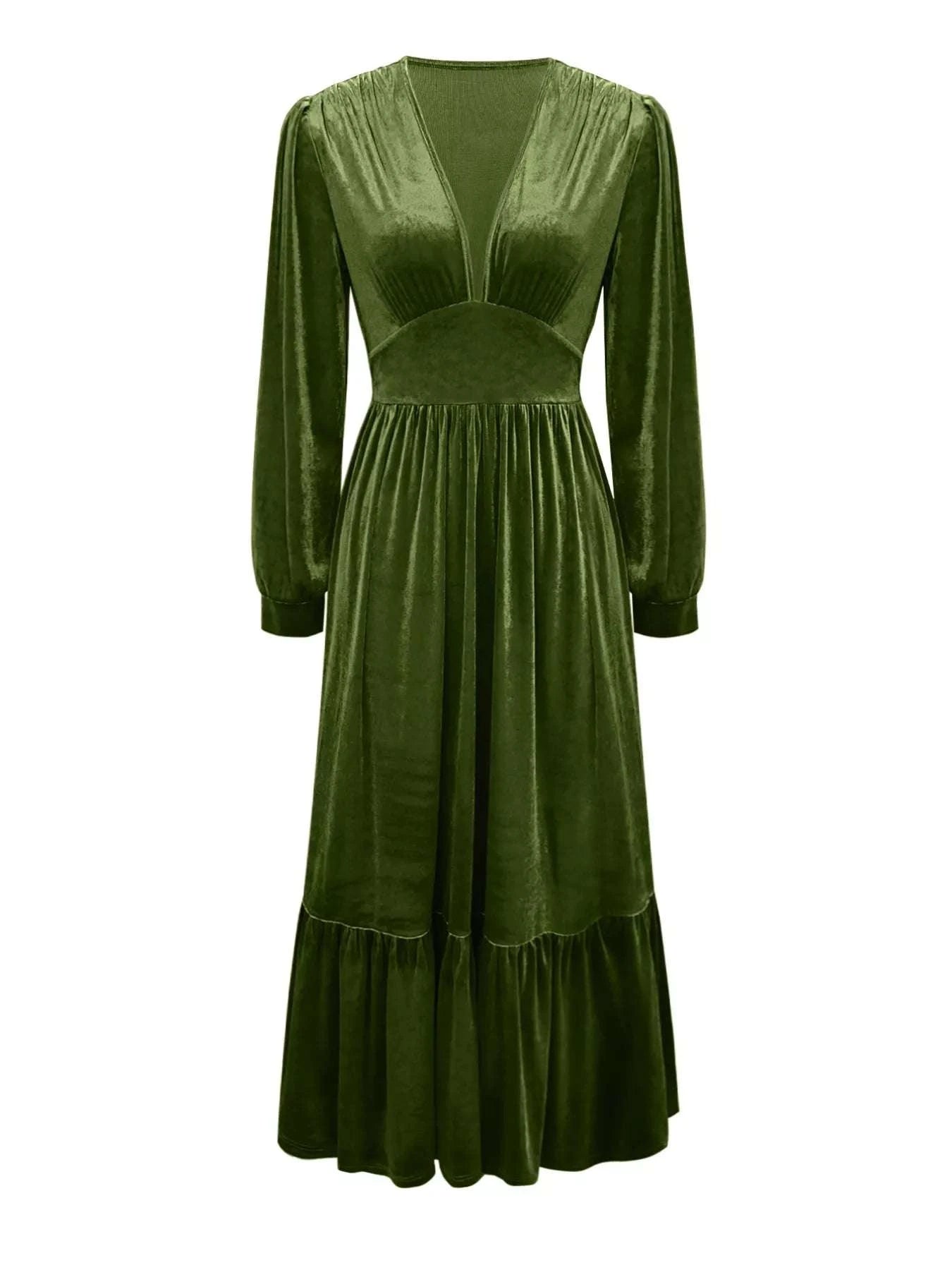 Ruffled Hem Long Sleeve Dress WESTCLOSET