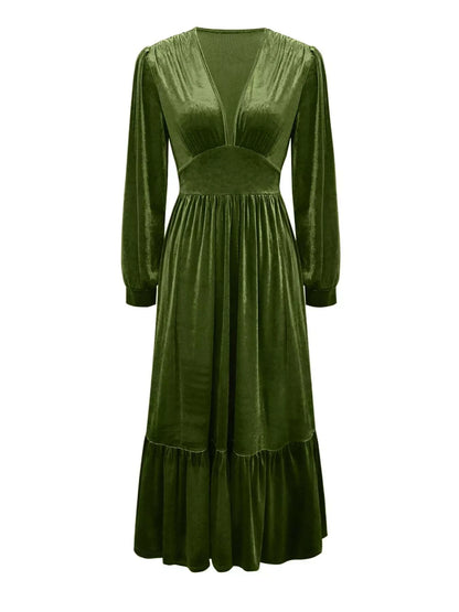 Ruffled Hem Long Sleeve Dress WESTCLOSET