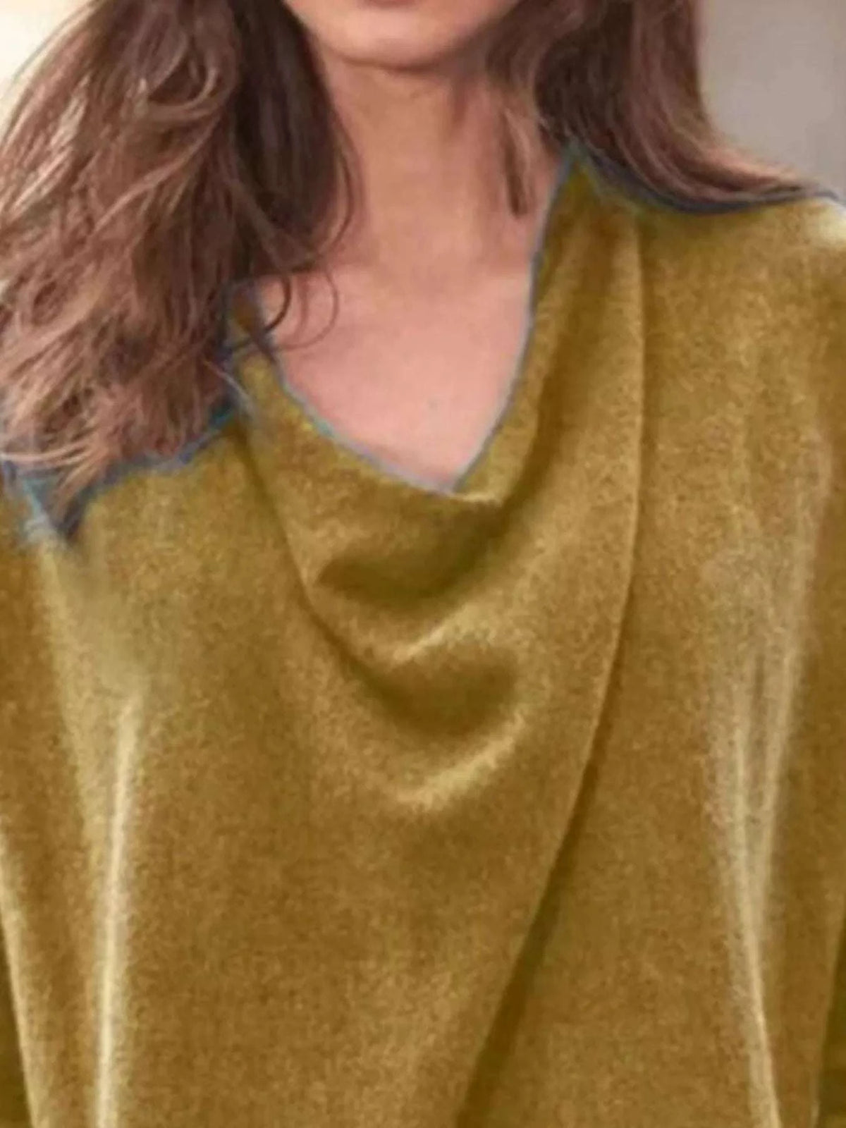 Full Size Cowl Neck Long Sleeve Top Plus Size WESTCLOSET