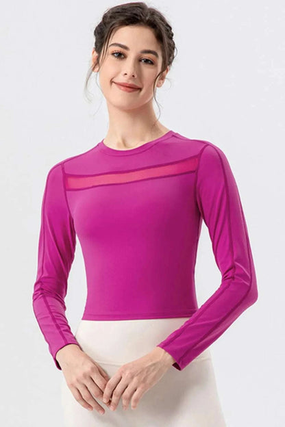 Round Neck Long Sleeve Active T-Shirt WESTCLOSET