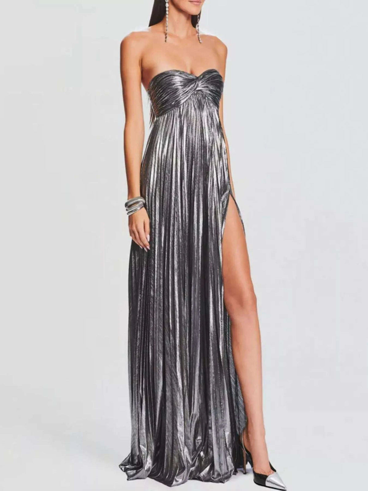 Split Sweetheart Neck Tube Maxi Dress WESTCLOSET