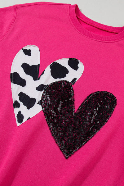 WestCloset Heart Patch Long Sleeve Sweatshirt 