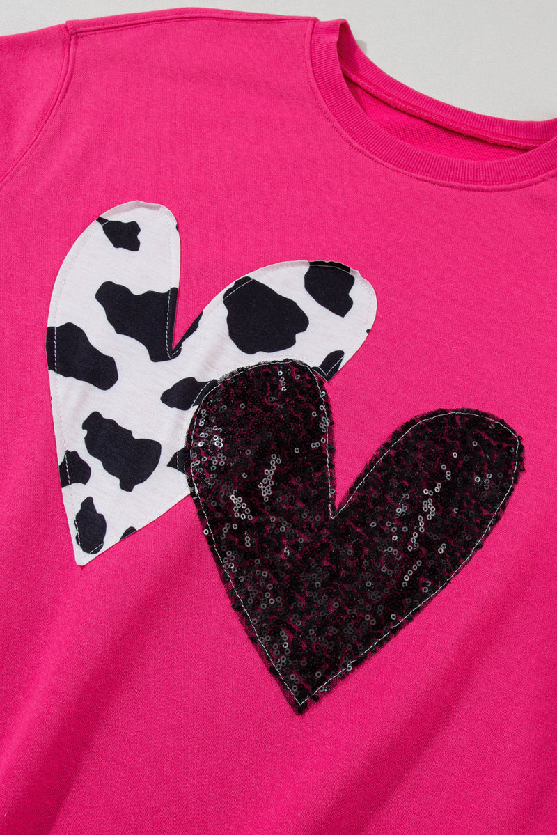 WestCloset Heart Patch Long Sleeve Sweatshirt 