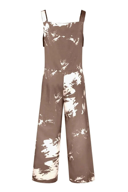 Pocketed Tie-Dye Wide Strap Overalls WESTCLOSET
