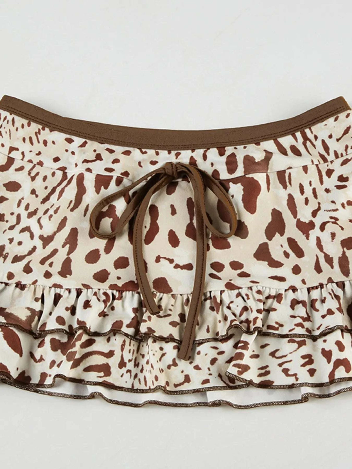 Leopard Print Strapless Top and Skirt Two-Piece Set WESTCLOSET