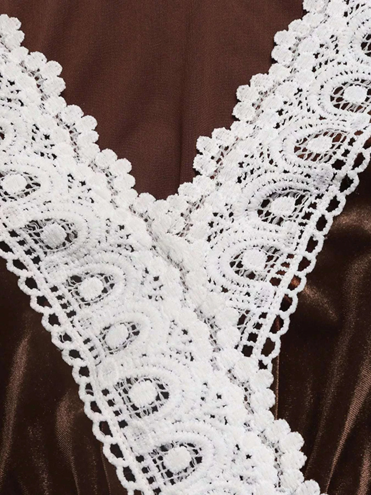 Velvet A-Line Dress with Lace Trim WESTCLOSET