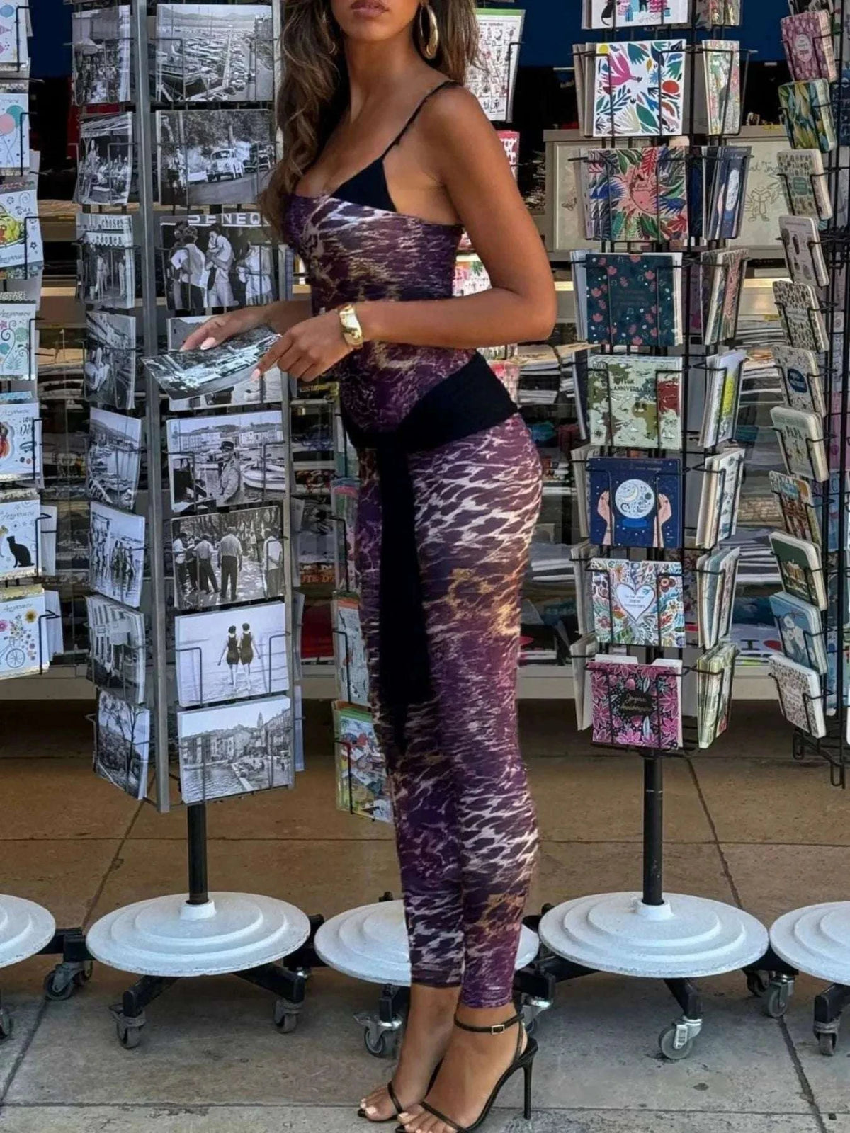 Leopard Spaghetti Strap Jumpsuit WESTCLOSET