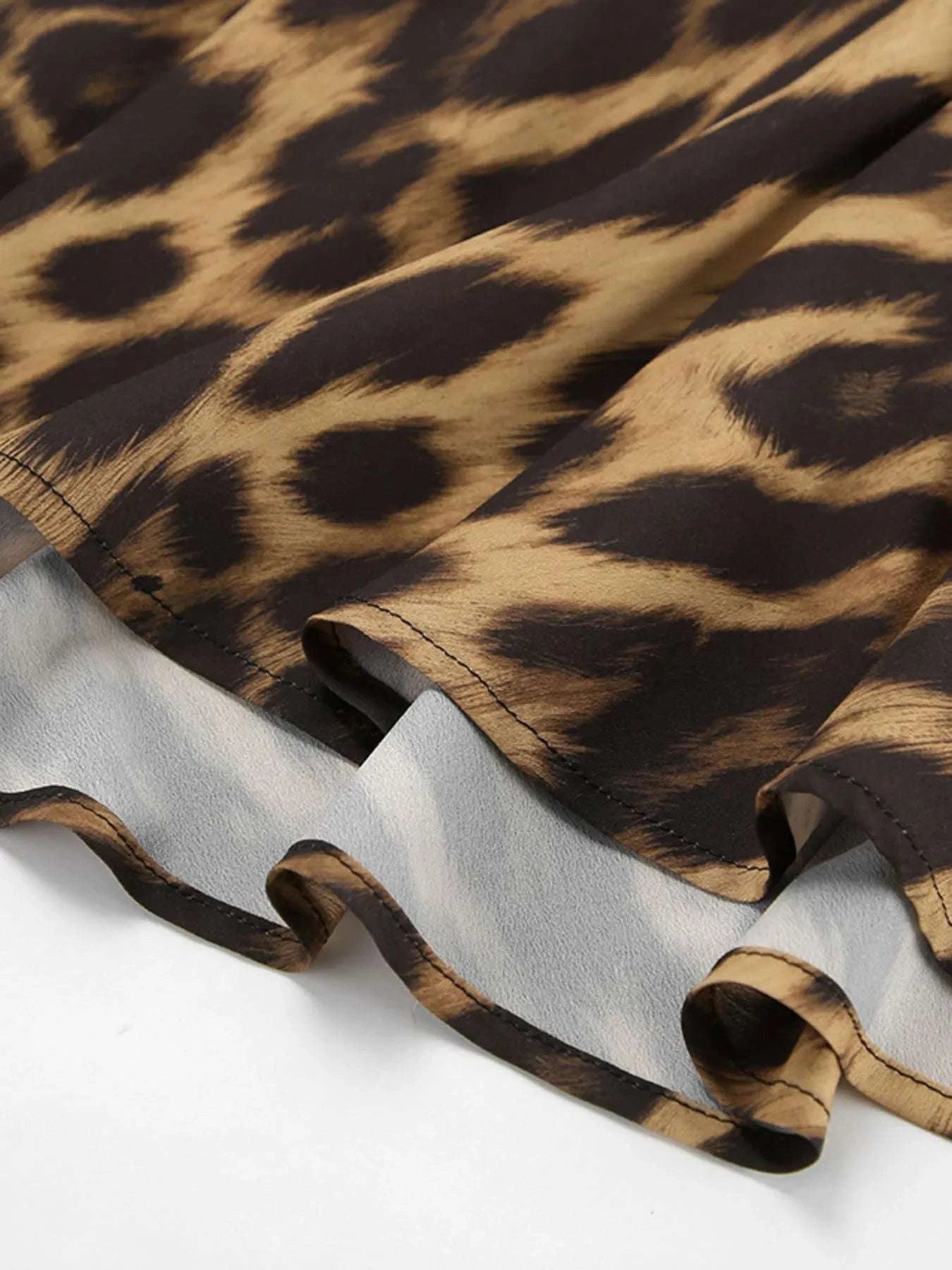 Leopard Print High Waist Flare Maxi Skirt WESTCLOSET