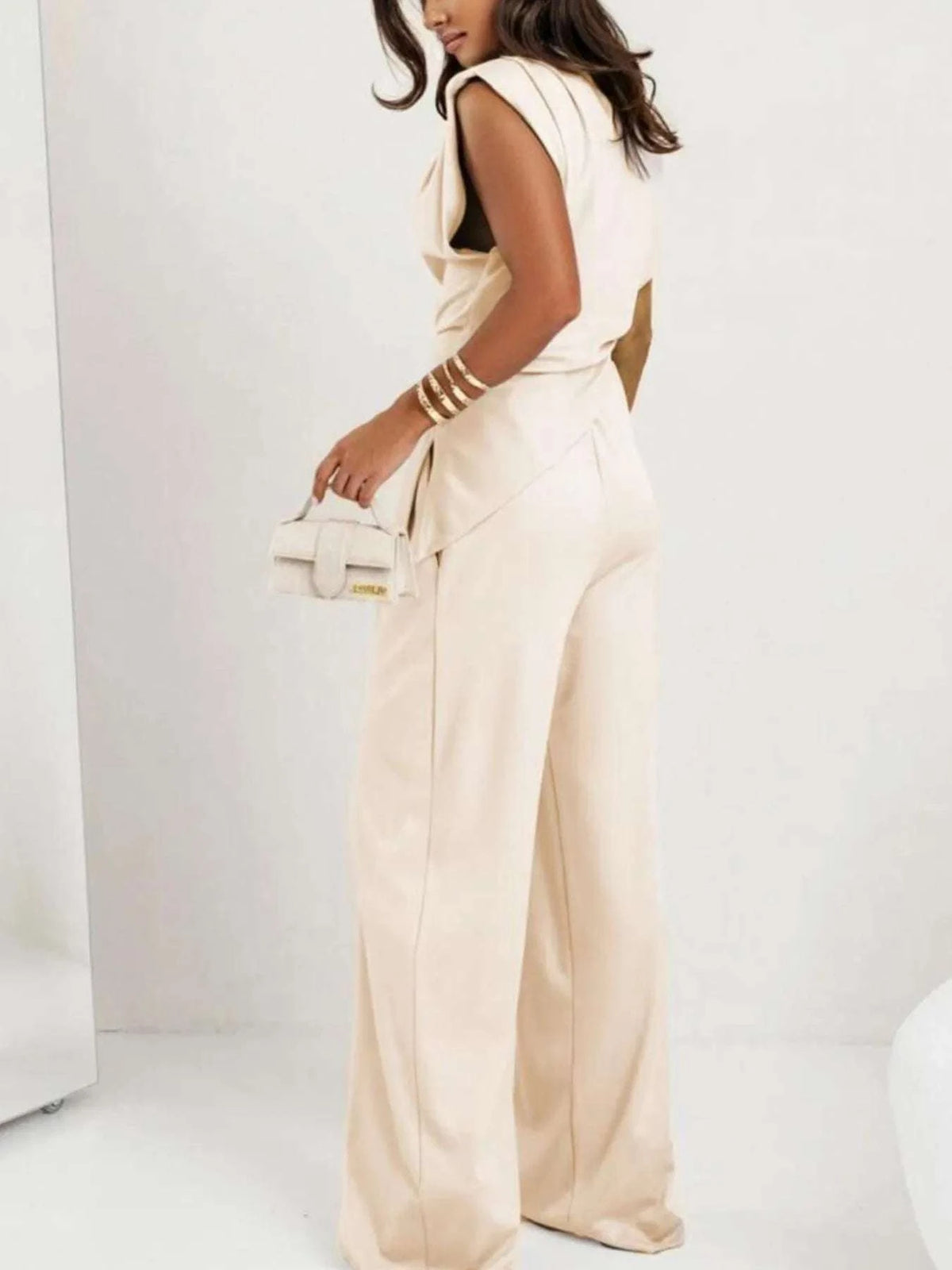 Ruched Sleeveless Top and Pants Set WESTCLOSET