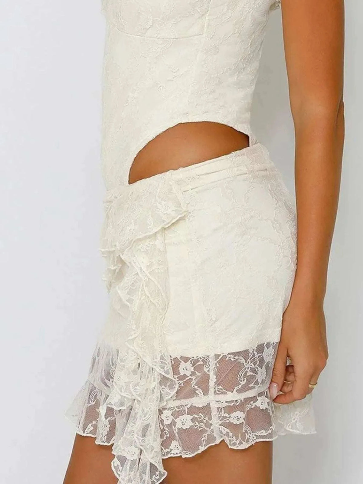 Lace Ruffle Mini Skirt WESTCLOSET