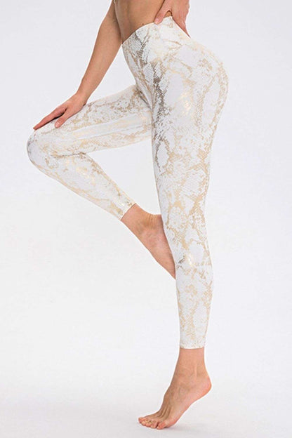 Animal Print Slim Fit Wide Waistband Long Sports Pants WESTCLOSET