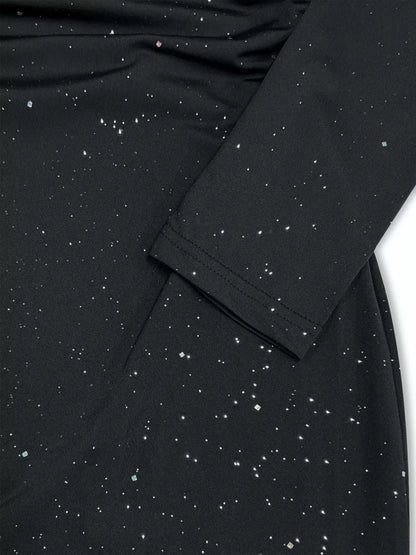Off-Shoulder Glitter Evening Maxi Dress WESTCLOSET