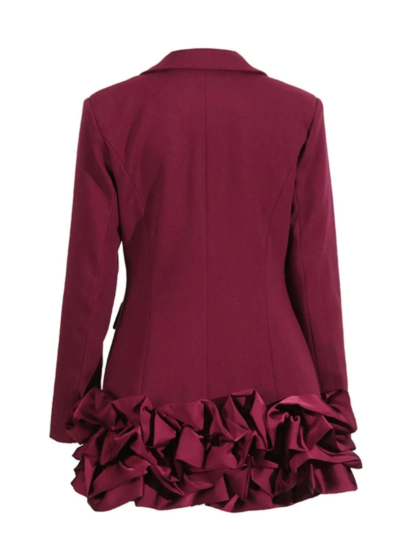 Ruffle Hem Double-Breasted Blazer Dress WESTCLOSET