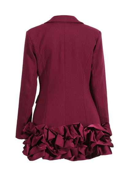 Ruffle Hem Double-Breasted Blazer Dress WESTCLOSET