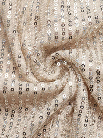 Sequin Cutout Back Long Sleeve Blouse WESTCLOSET