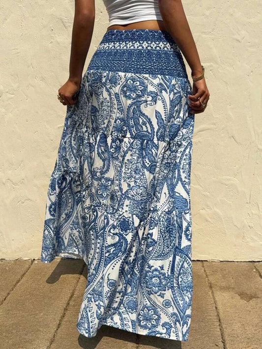 Printed Tiered Maxi Skirt WESTCLOSET