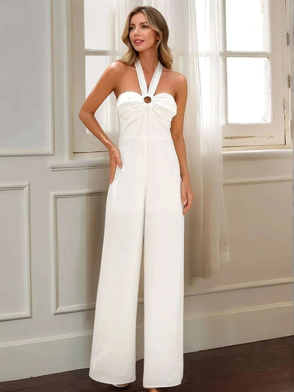 Halter Neck Wide Leg Jumpsuit WESTCLOSET