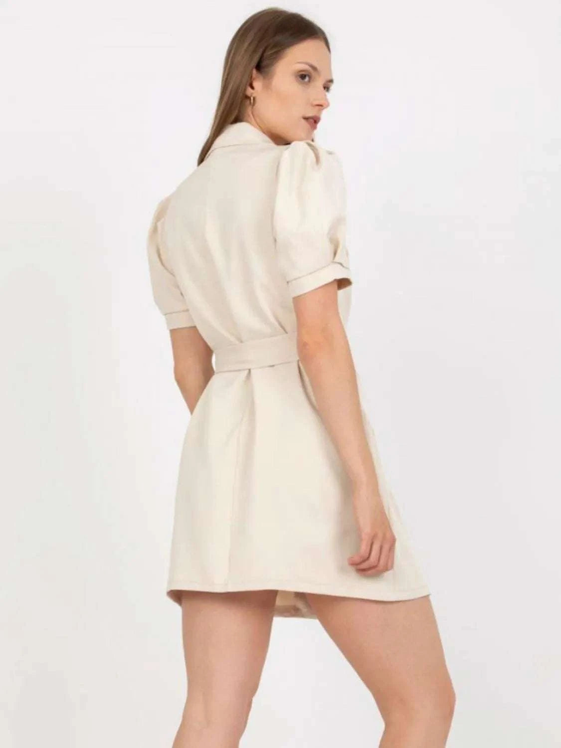 short sleeve blazer dress Tie Waist Short Sleeve Blazer Dress at Sophia's Style Fuchsia Pink / XL