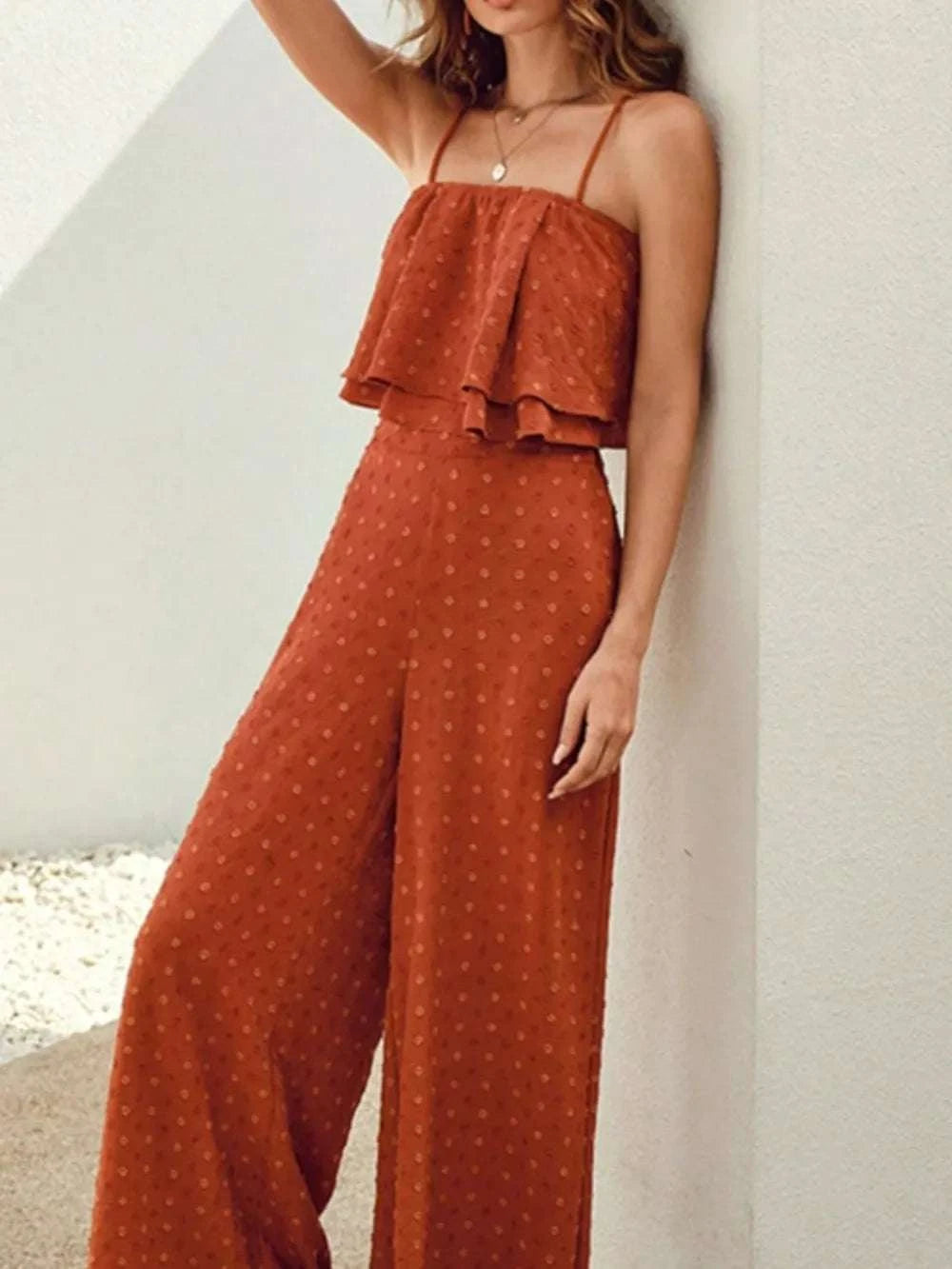 Swiss Dot Layered Cami and Pants Set WESTCLOSET