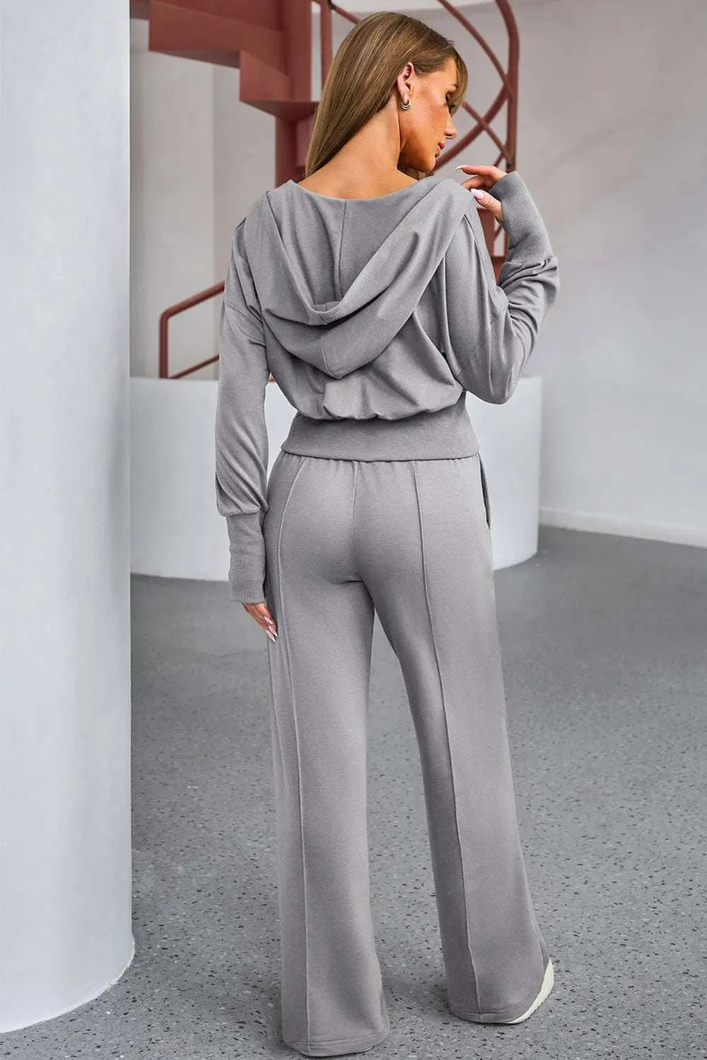 Dropped Shoulder Hoodie and Drawstring Pants Active Set WESTCLOSET