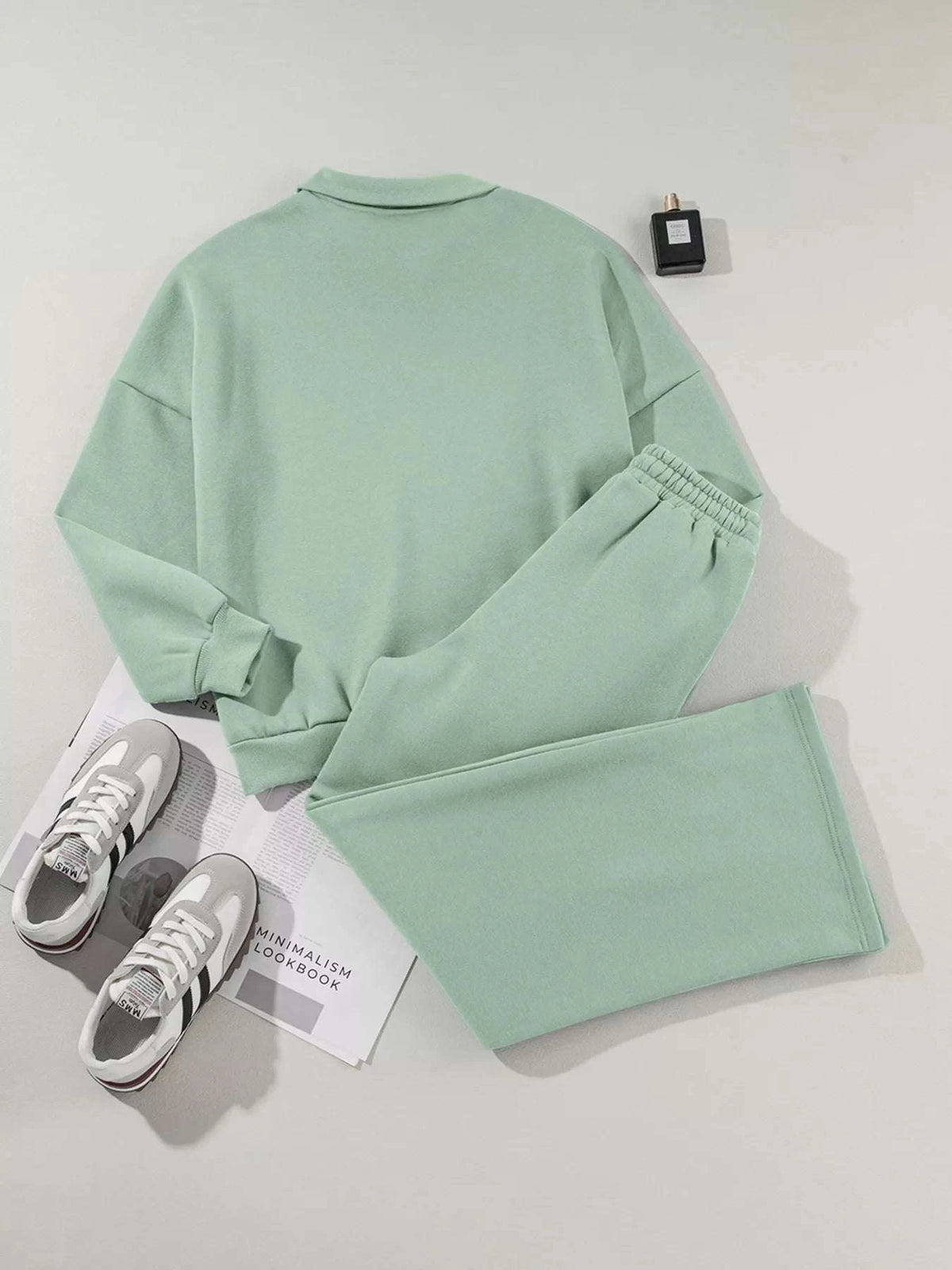 Drop Shoulder Zip Up Jacket and Drawstring Pants Active 2pcs Set WESTCLOSET