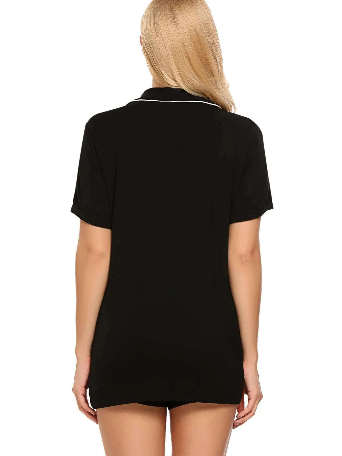 Button Up Short Sleeve Top and Shorts Lounge Set WESTCLOSET