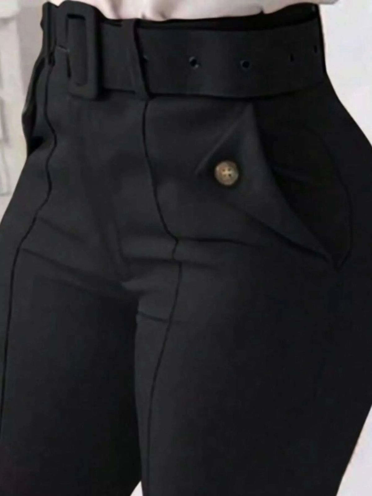 High Waist Belted Slim Fit Ankle Pants WESTCLOSET