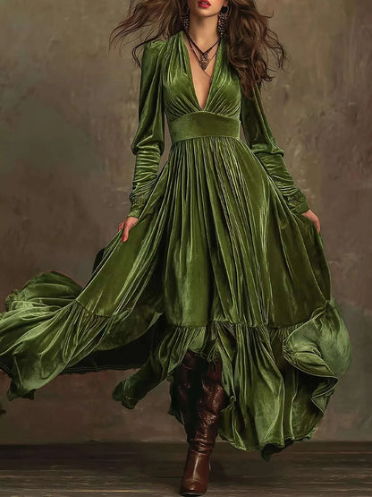 Ruffled Hem Long Sleeve Dress WESTCLOSET