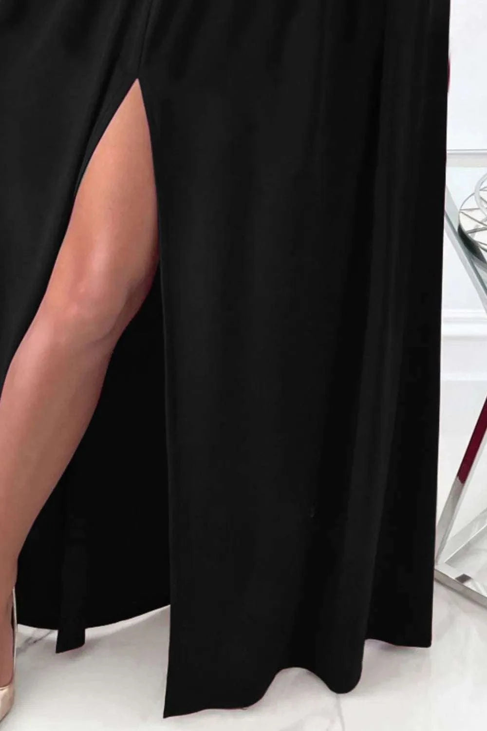 Slit Surplice Long Sleeve Maxi Dress WESTCLOSET
