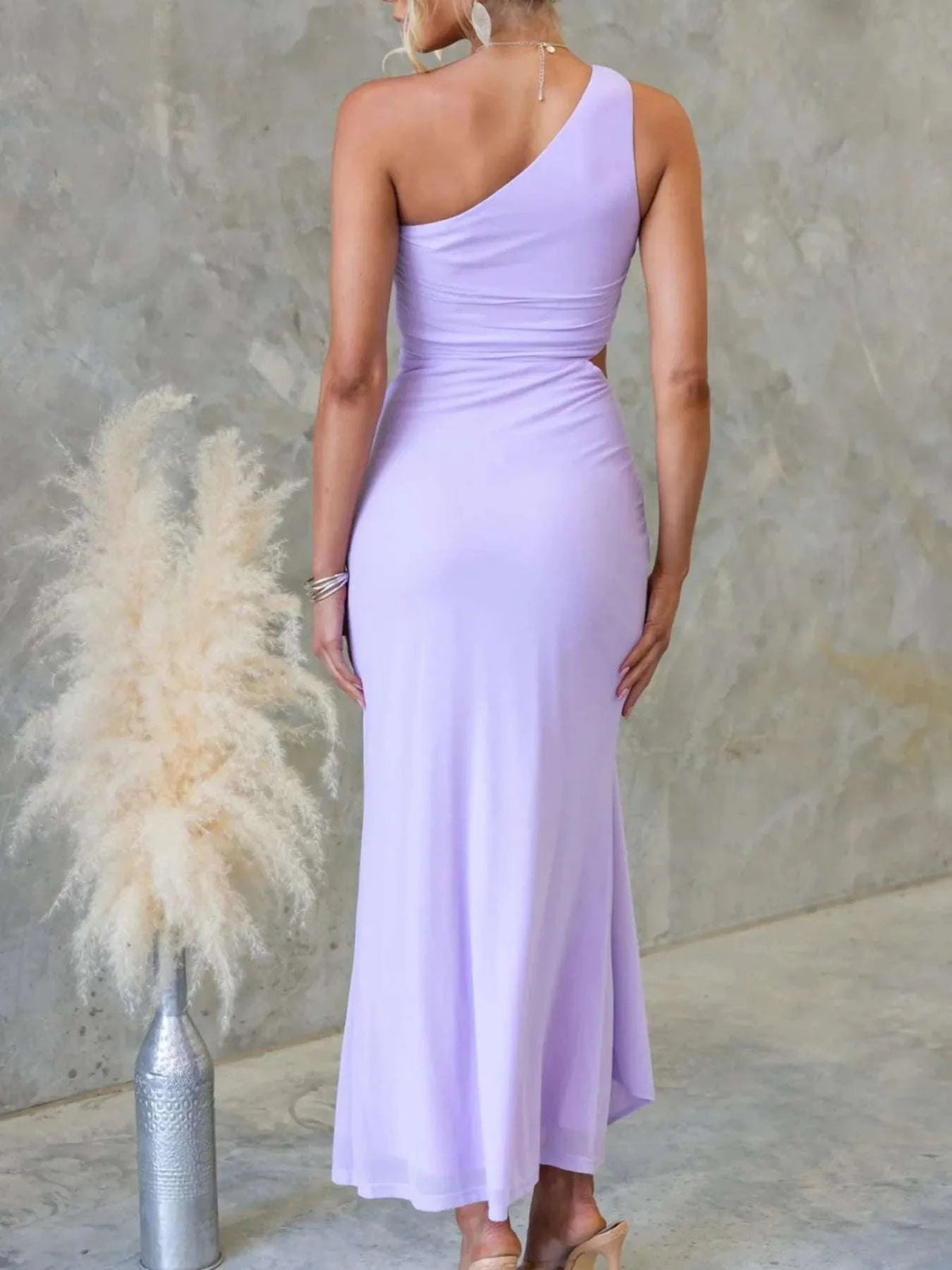 One-Shoulder Cutout Bodycon Maxi Dress WESTCLOSET