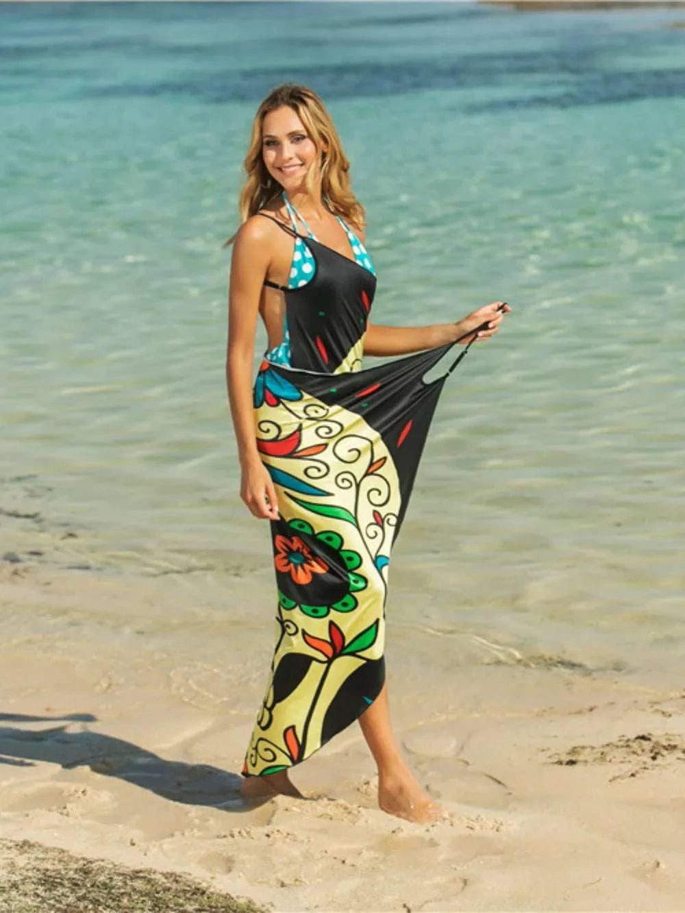 Printed Spaghetti Strap Cover Up WESTCLOSET