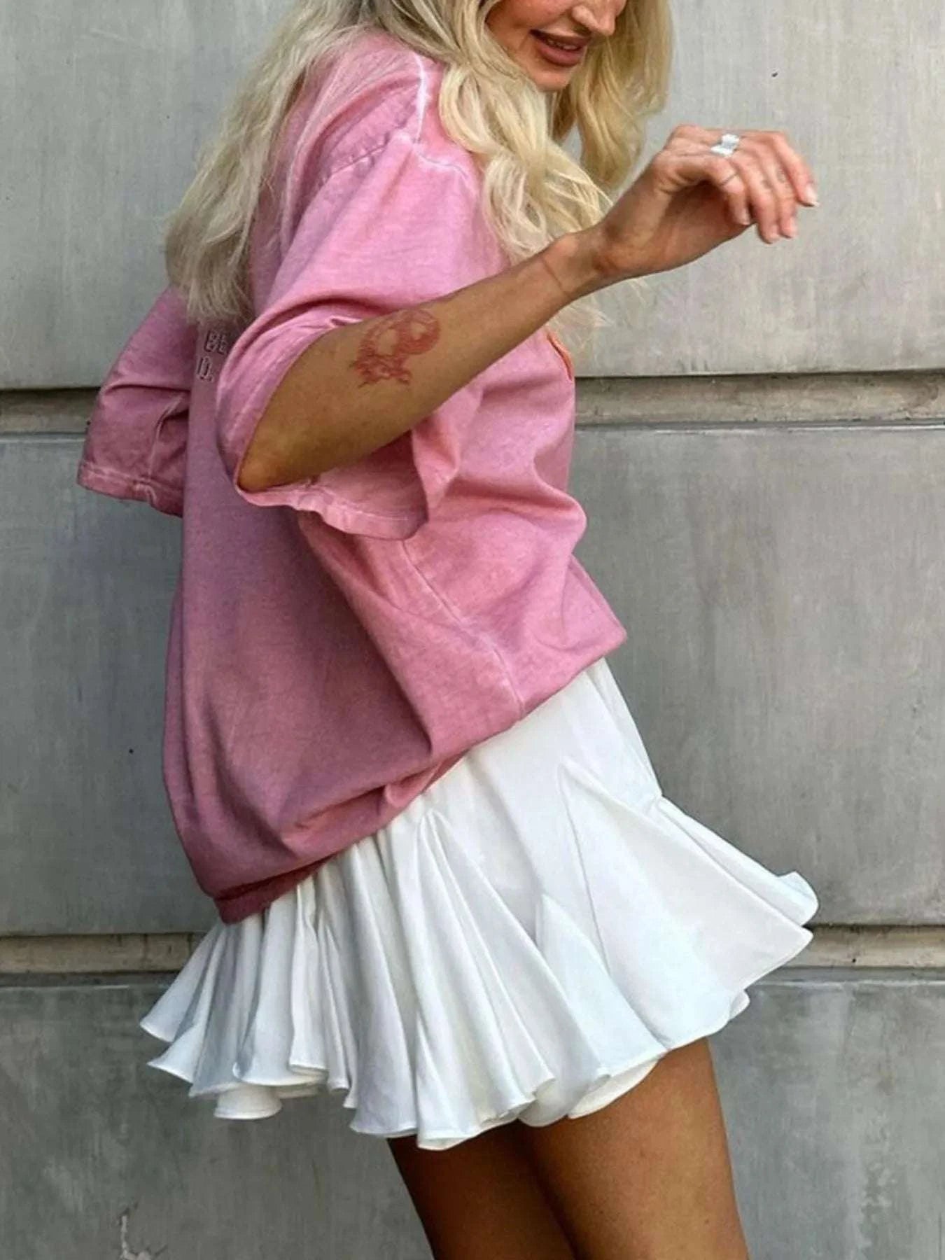 Elastic Waist Ruffled Hem Skirt WESTCLOSET