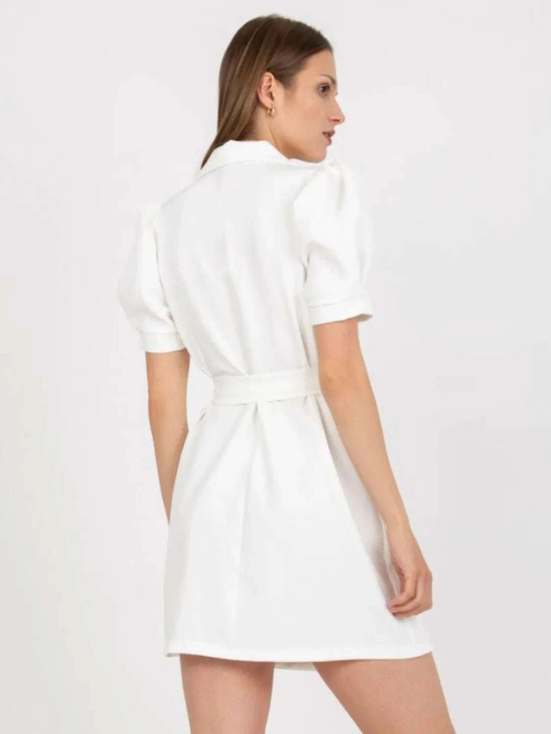 Tie Waist Short Sleeve Blazer Dress WESTCLOSET