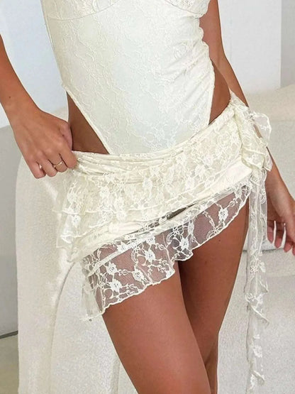 Lace Ruffle Mini Skirt WESTCLOSET