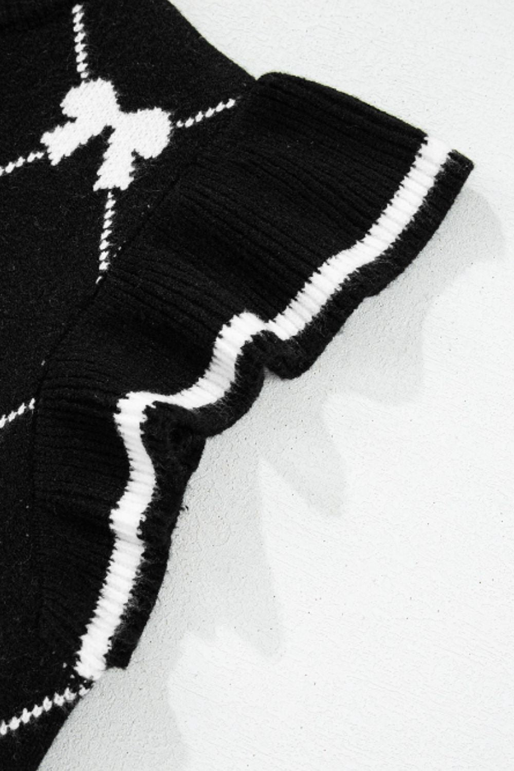 WestCloset Bow Half Zip Sweater Vest 