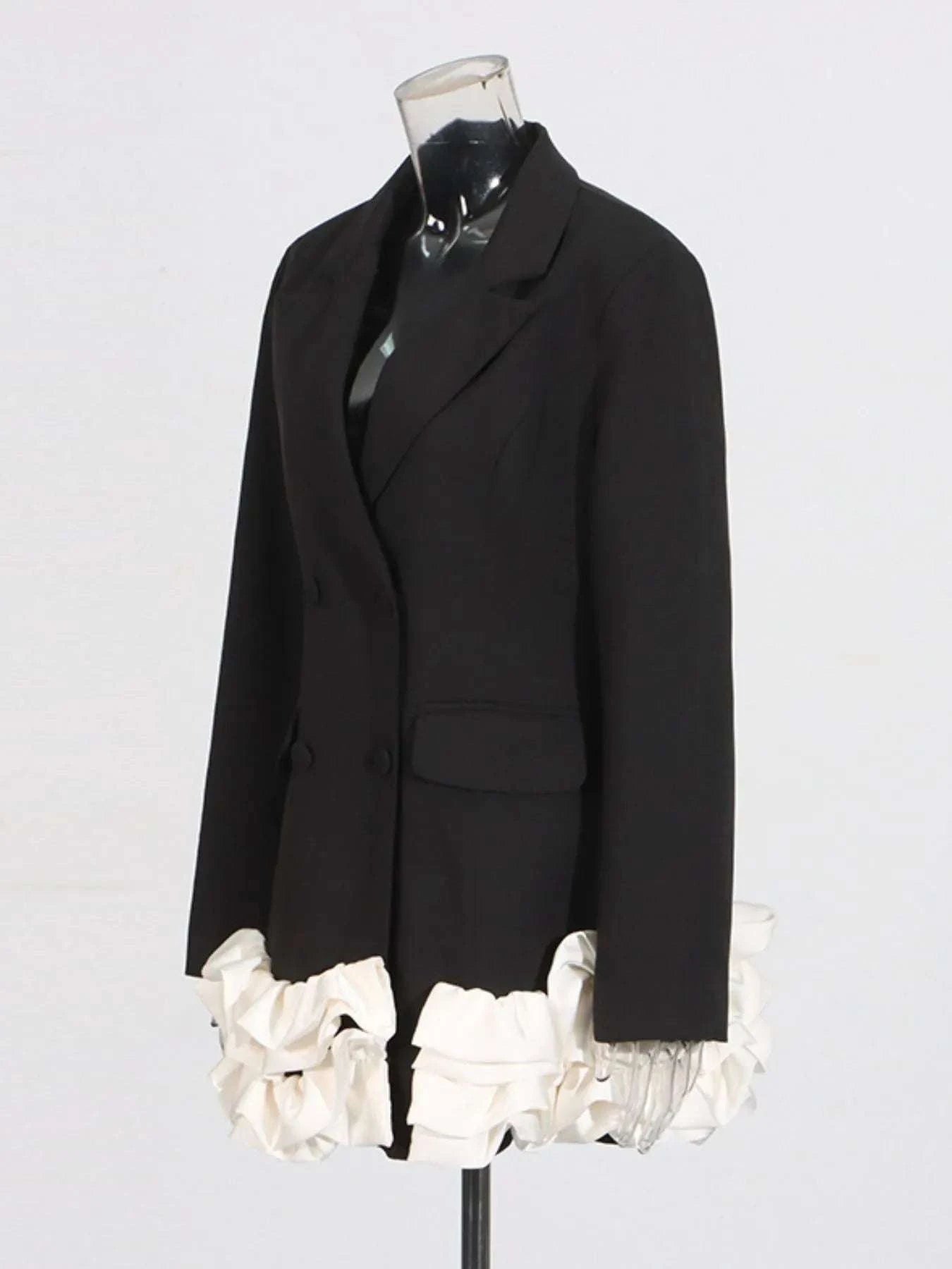 Ruffle Hem Double-Breasted Blazer Dress WESTCLOSET