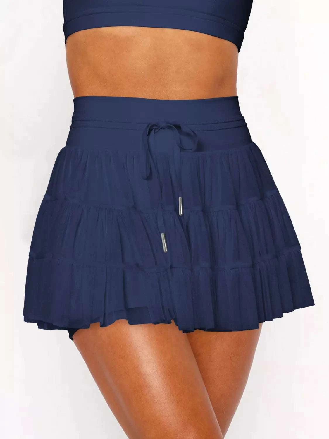 Tiered Skort with Drawstring WESTCLOSET