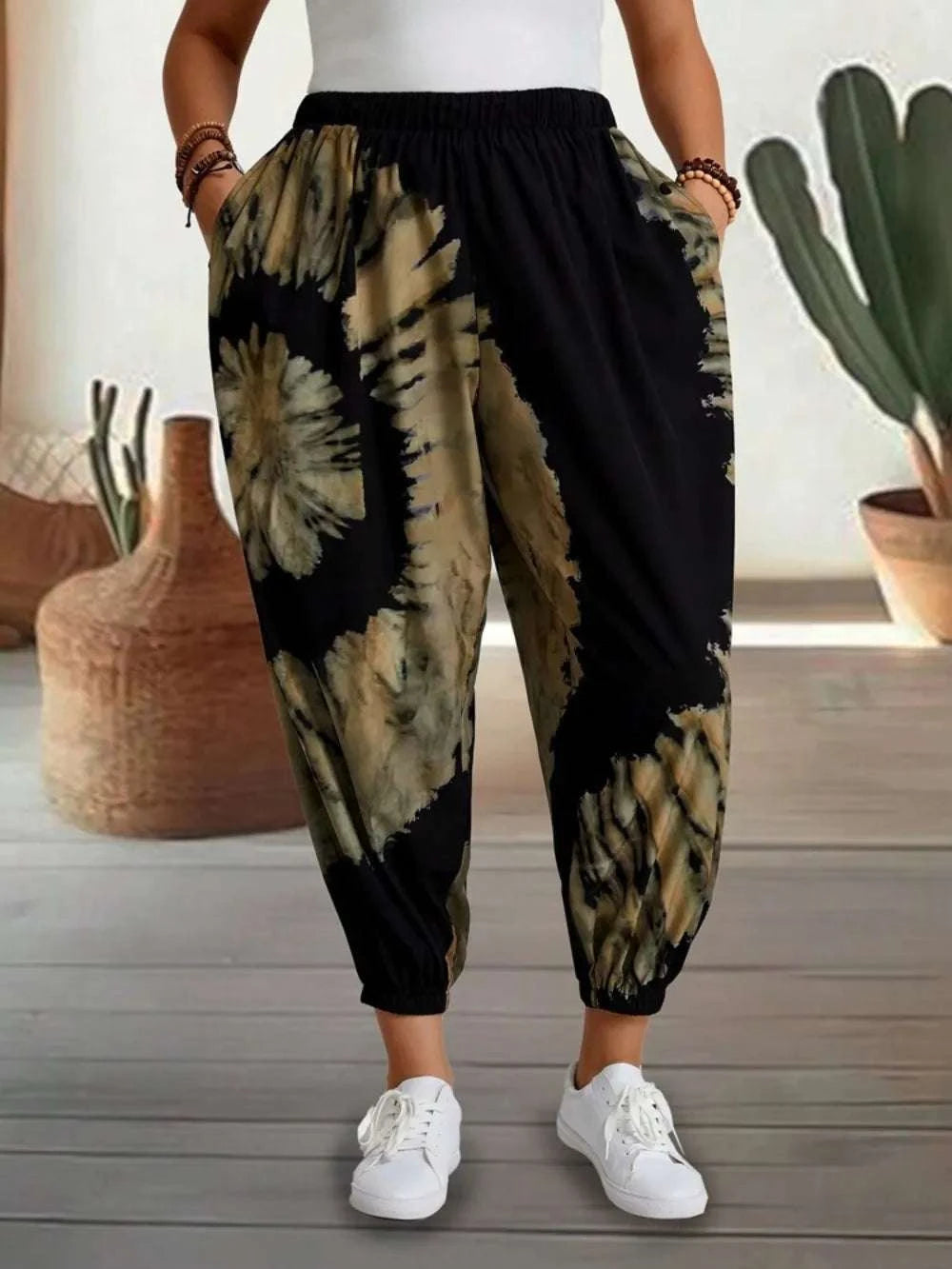 Tie-Dye Elastic Waist Pants WESTCLOSET