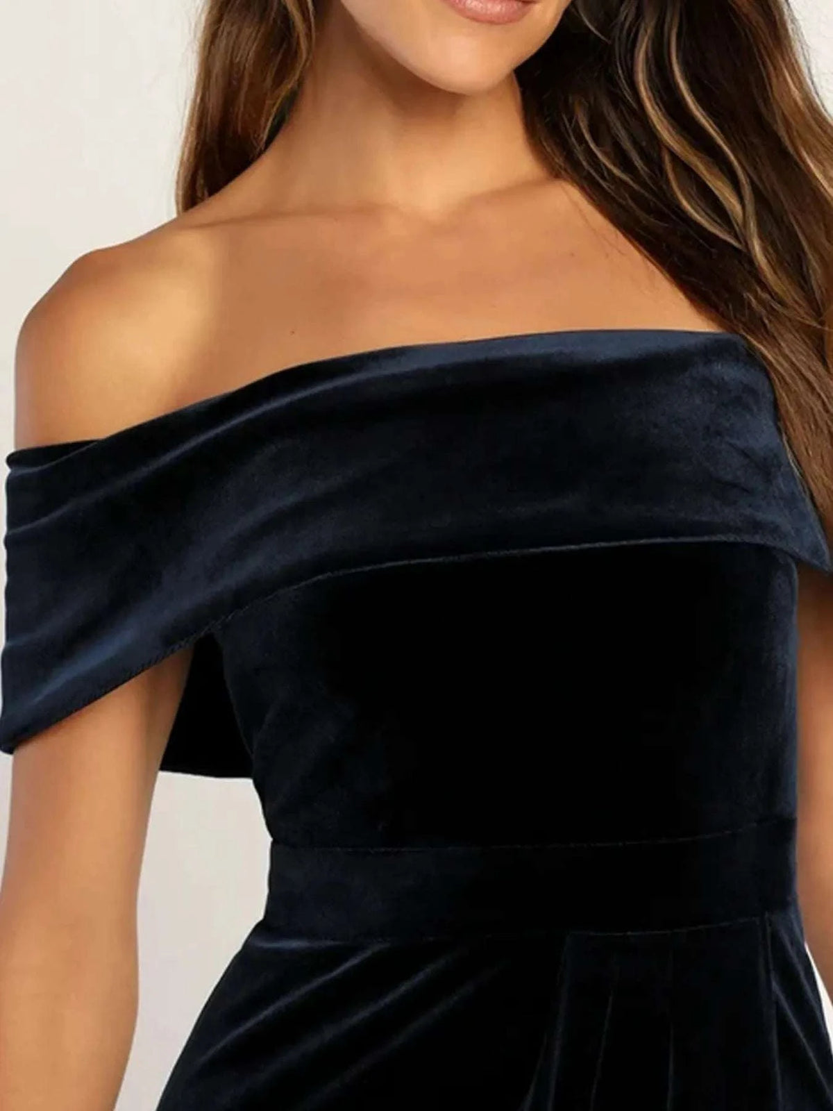 Off-Shoulder Wrap Dress with Side Slit WESTCLOSET