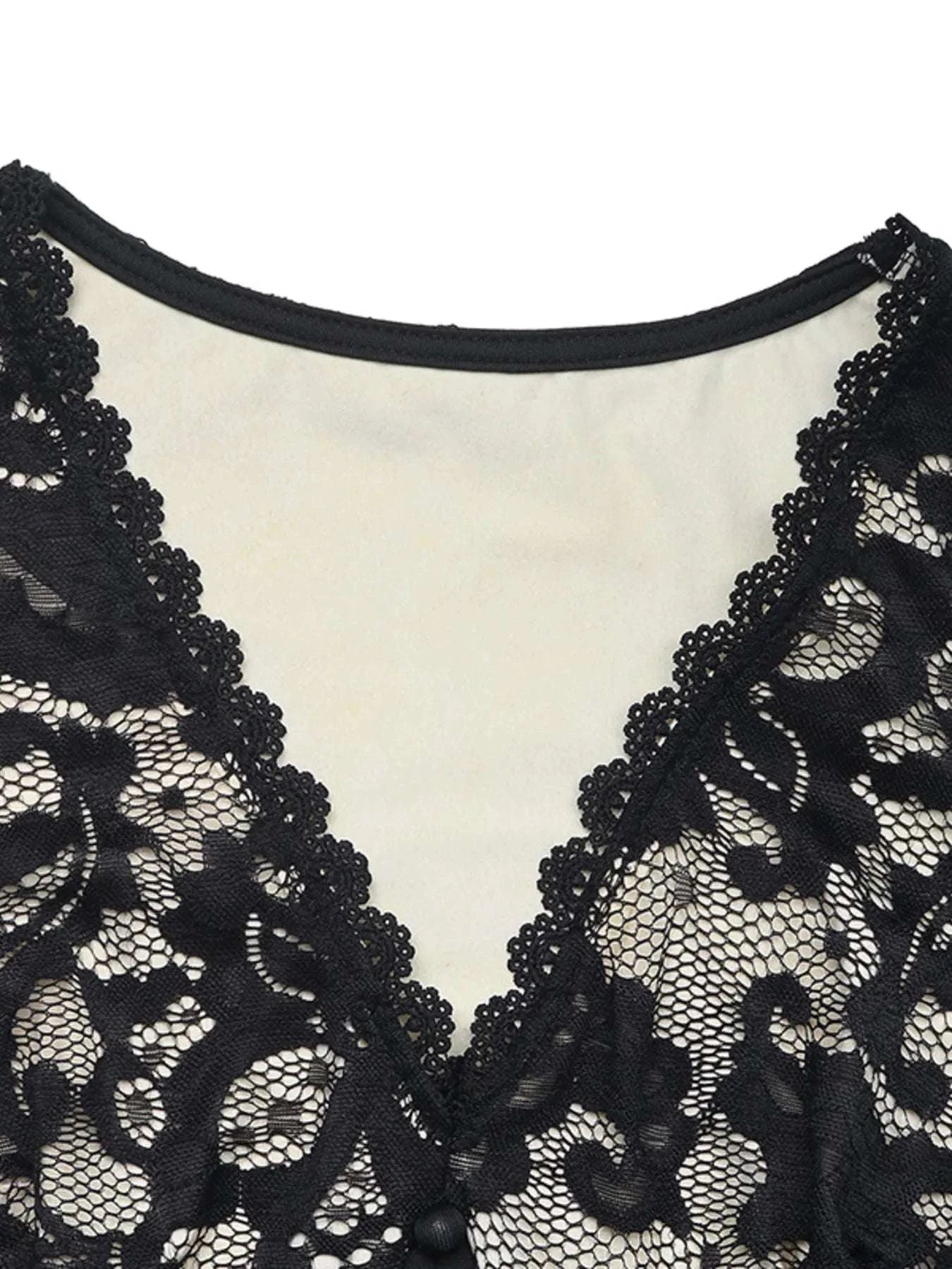 Lace V-Neck Long Sleeve Maxi Dress WESTCLOSET