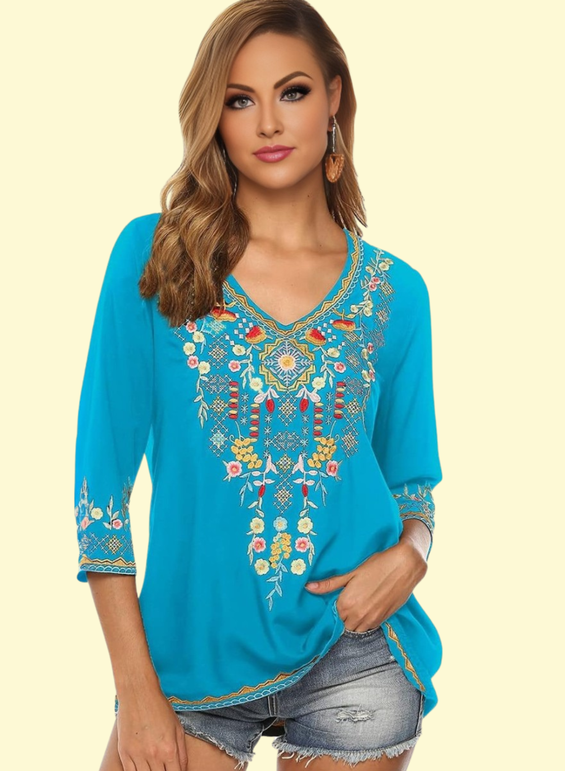 3/4 sleeve top by WestCloset