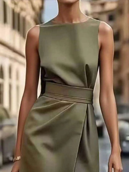 Round Neck Sleeveless Midi Dress WESTCLOSET