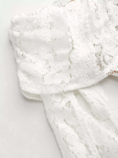 Off-Shoulder Lace Top with Bell Sleeves WESTCLOSET