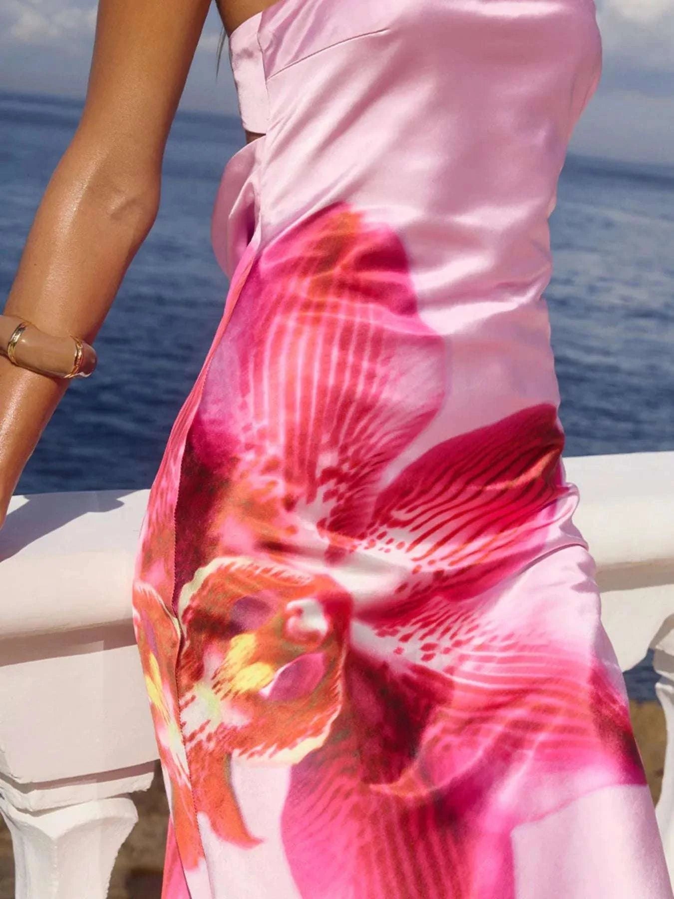 Printed Tube Maxi Dress WESTCLOSET