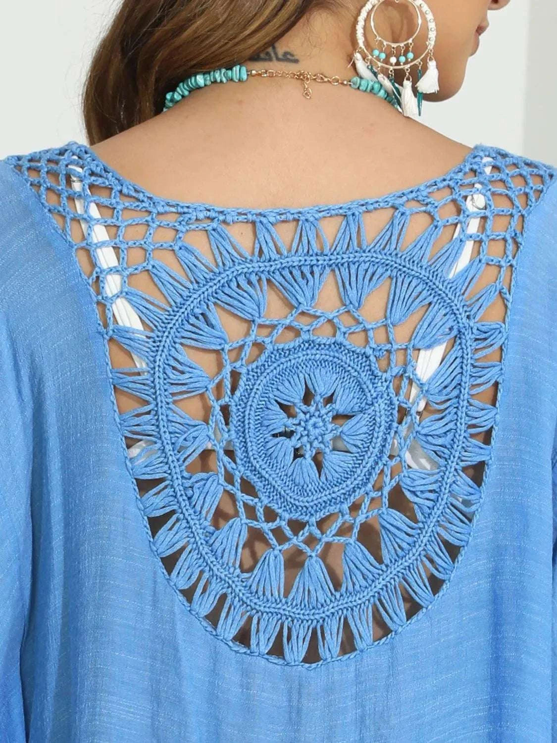 Tassel Crochet Round Neck Cover-Up WESTCLOSET