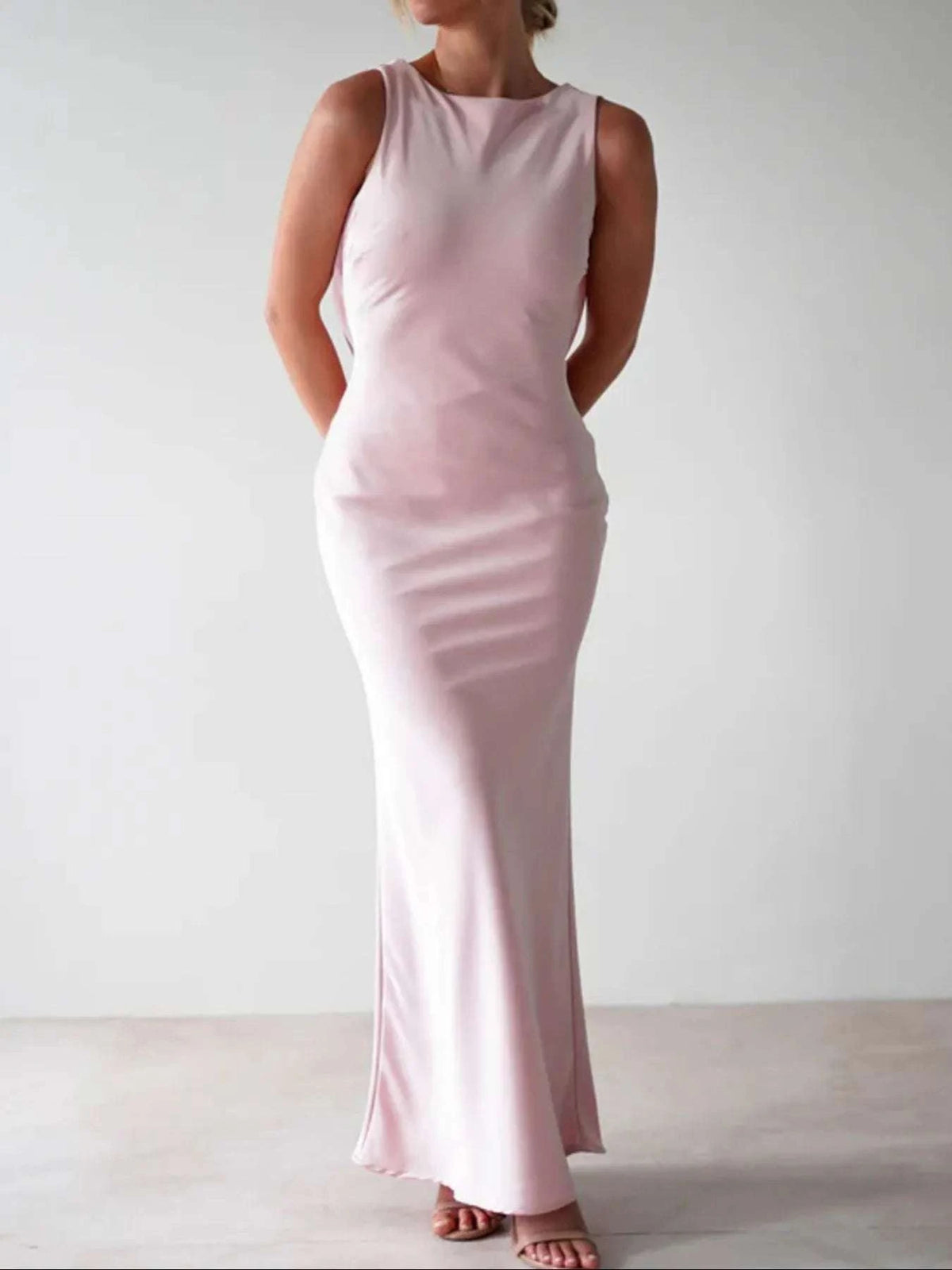 Satin Sleeveless Maxi Dress WESTCLOSET