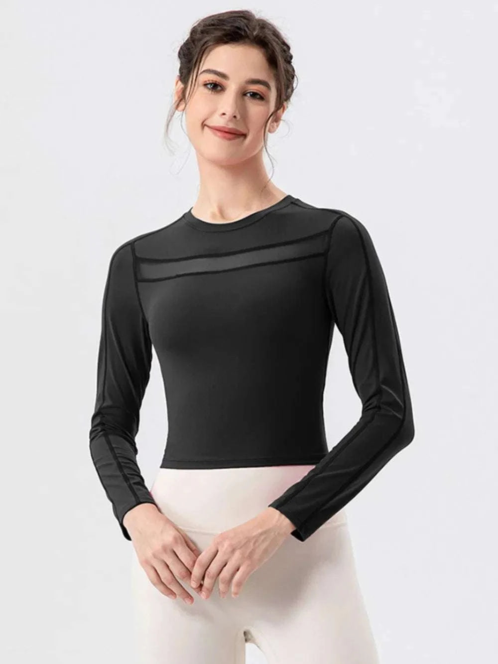 Round Neck Long Sleeve Active T-Shirt WESTCLOSET