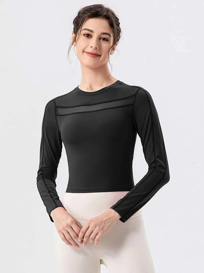 Round Neck Long Sleeve Active T-Shirt WESTCLOSET