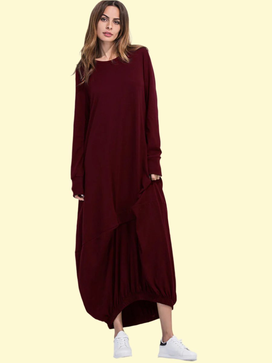Burgundy sweatshirt dress